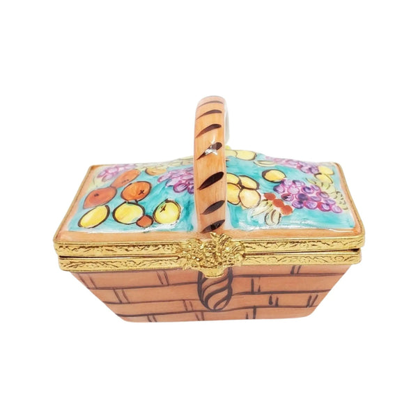 Basket w Fruits From Garden Porcelain Limoges Fruit Basket Garden French Trinket Box