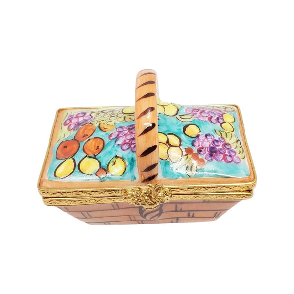 Basket w Fruits From Garden Porcelain Limoges Fruit Basket Garden French Trinket Box