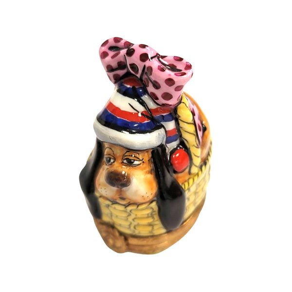 Bassett Hound Dog Porcelain Figurine Porcelain Limoges dog limoges box French Trinket Box