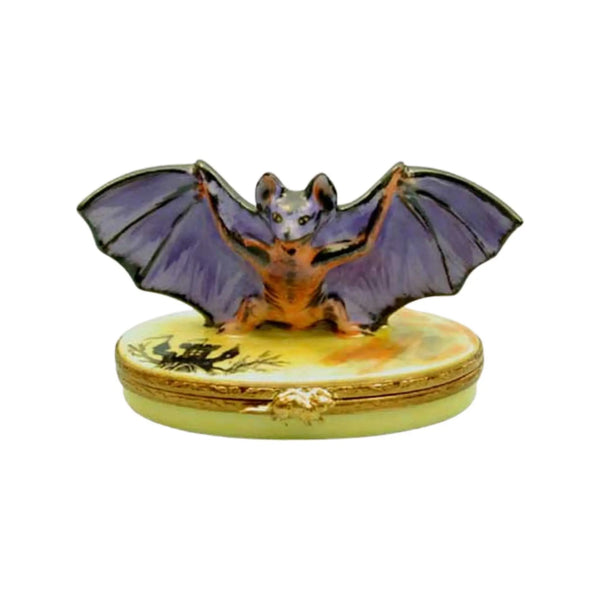 Bat Porcelain Limoges Halloween Wild Animals French Trinket Box
