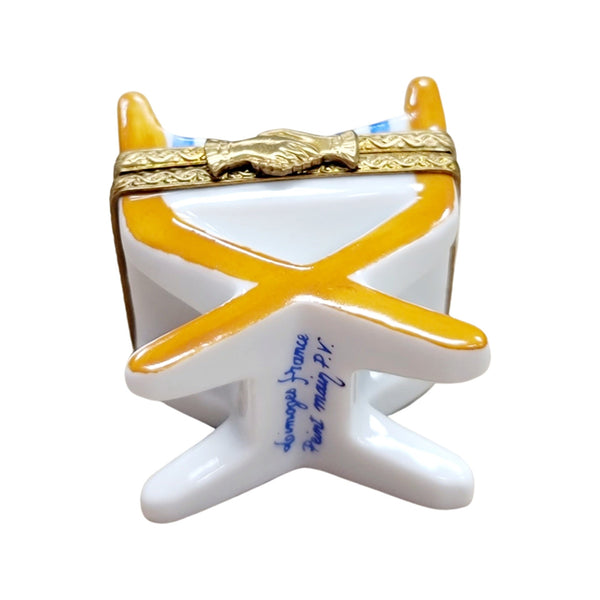 Beach Chair Figurine Delight Porcelain Limoges beach ocean French Trinket Box