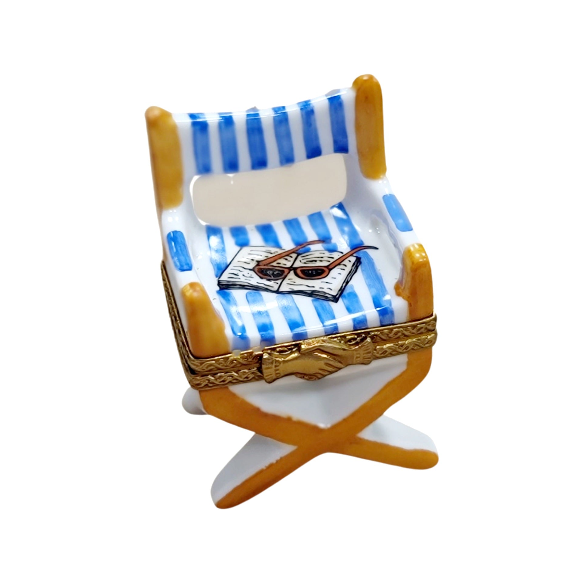 Beach Chair Figurine Delight Porcelain Limoges beach ocean French Trinket Box
