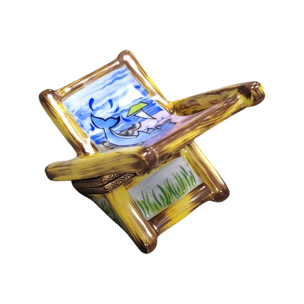 Beach Chair Limoges Box Treasure Porcelain Limoges beach ocean travel French Trinket Box