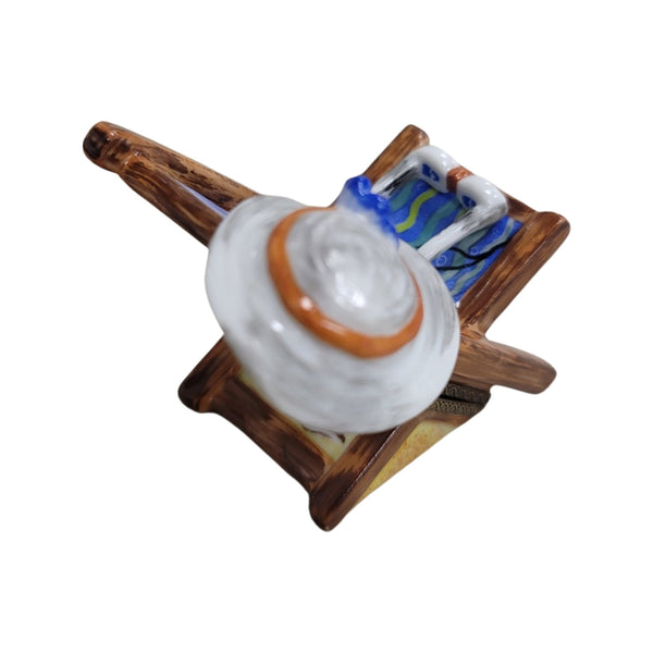 Beach Chair Seahorse Figurine Porcelain Limoges beach ocean French Trinket Box