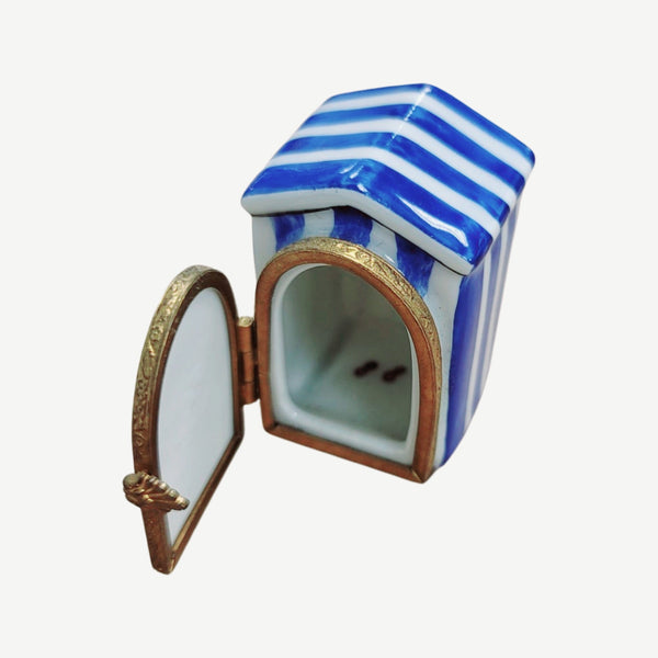 Beach Hut Cabana Figurine Porcelain Limoges beach ocean travel French Trinket Box