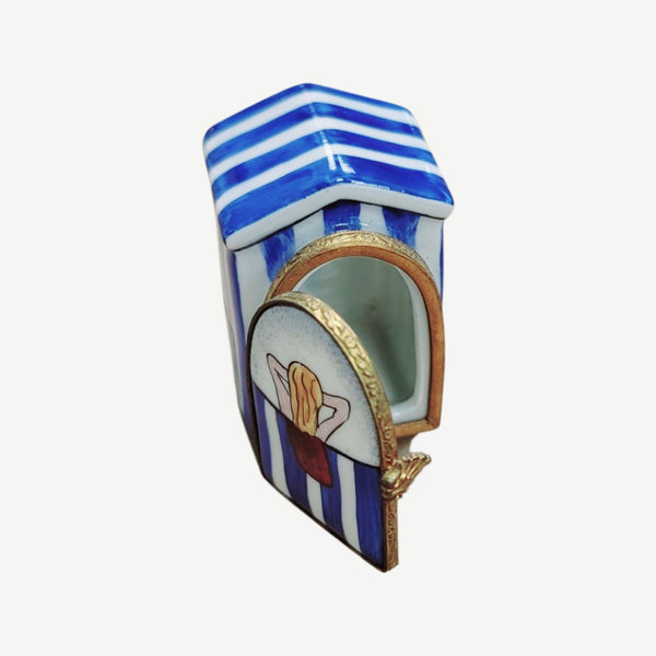 Beach Hut Cabana Figurine Porcelain Limoges beach ocean travel French Trinket Box