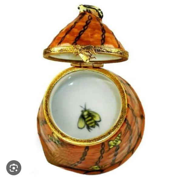 Beehive Porcelain Limoges Bugs Garden French Trinket Box