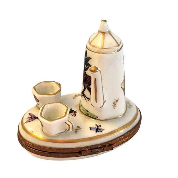 Birds White Limoges Tea Set Porcelain Limoges China French Trinket Box