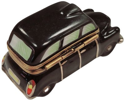 Black Taxi Limoges Box Porcelain Limoges vehicle French Trinket Box