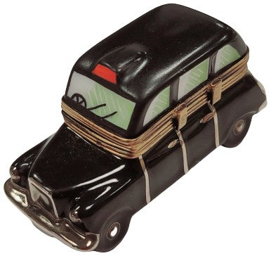 Black Taxi Limoges Box Porcelain Limoges vehicle French Trinket Box