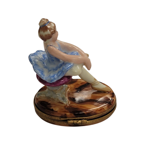 Blond Blue Ballerina Limoges Box Porcelain Limoges art dance French Trinket Box