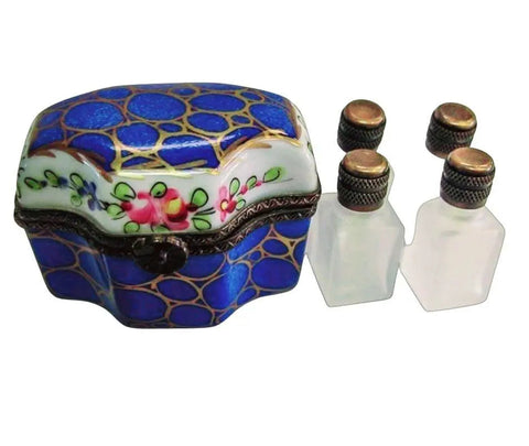 Blue 4 Perfume es Porcelain Limoges Perfume French Trinket Box