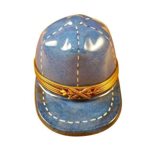 Blue Baseball Hat limoges box Porcelain Limoges French Trinket Box