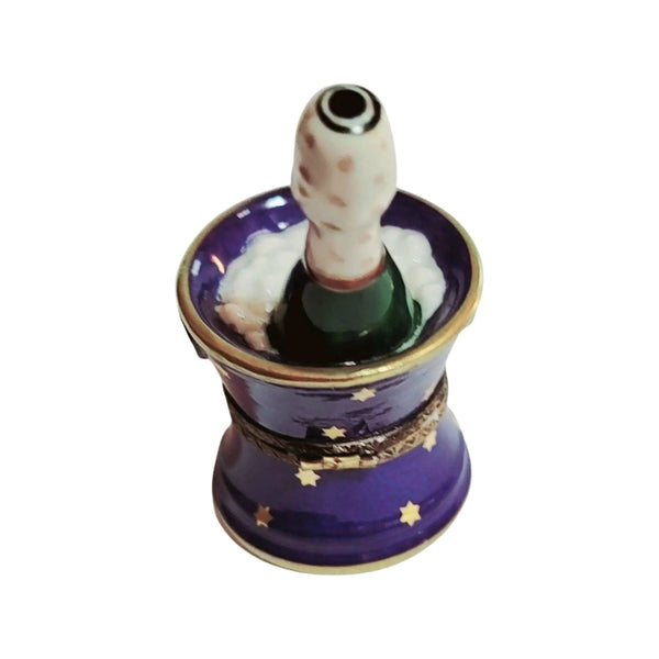 Blue Champagne Bucket Elegance Porcelain Limoges wine French Trinket Box