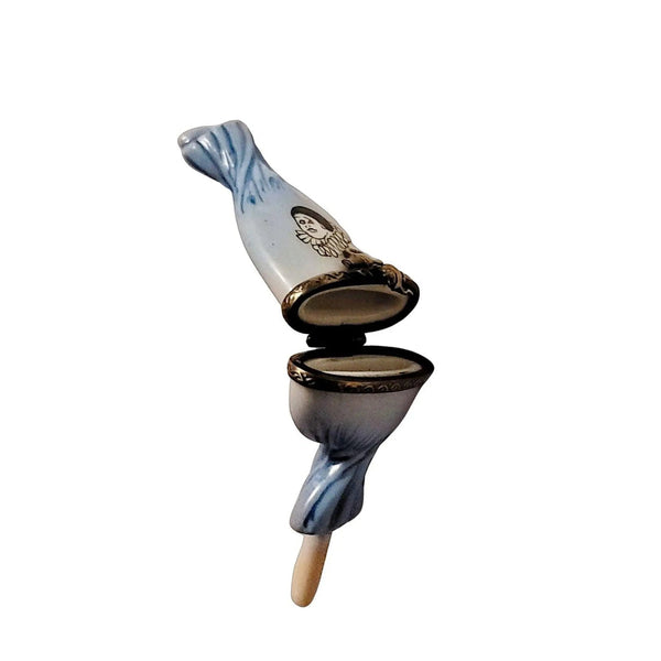 Blue Clown Candy Lollipop Delight Porcelain Limoges Carnival Kids Dessert French Trinket Box