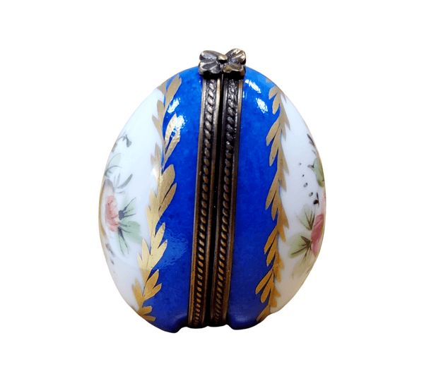 Blue Egg Porcelain Perfume Box Porcelain Limoges perfume egg French Trinket Box