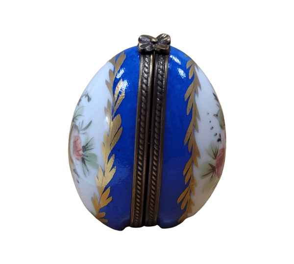 Blue Egg Porcelain Perfume Box Porcelain Limoges perfume egg French Trinket Box