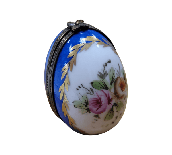Blue Egg Porcelain Perfume Box Porcelain Limoges perfume egg French Trinket Box