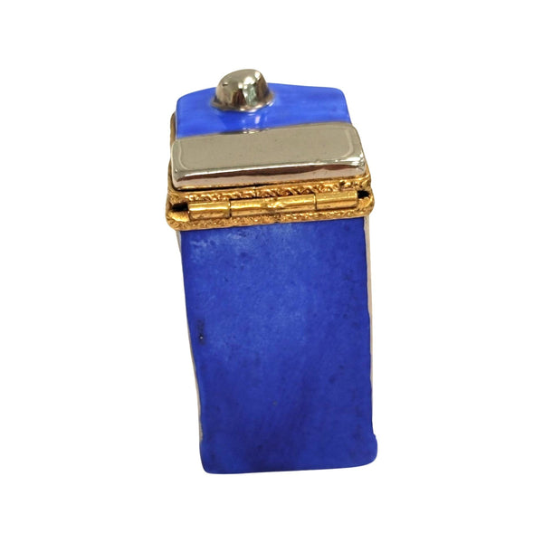 Blue Espresso Machine Figurine Porcelain Limoges Food Home French Trinket Box