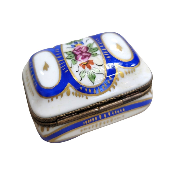 Blue Floral Limoges Box Porcelain Limoges LIMOGES BOXES traditional French Trinket Box