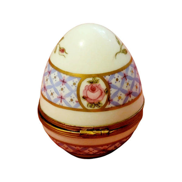 Blue Floral Porcelain Egg Porcelain Limoges Egg Limoges Boxes traditional Easter French Trinket Box