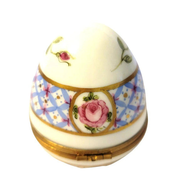 Blue Floral Porcelain Egg Porcelain Limoges Egg Limoges Boxes traditional Easter French Trinket Box