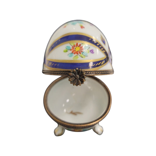 Blue Footed Limoges Trinket Egg Porcelain Limoges egg LIMOGES BOXES French Trinket Box