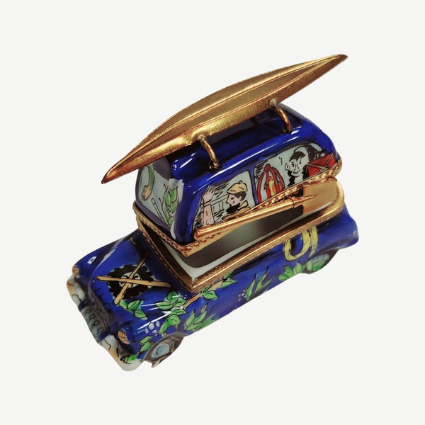 Blue Kayak Adventure Limoges Box Porcelain Limoges vehicle sports French Trinket Box
