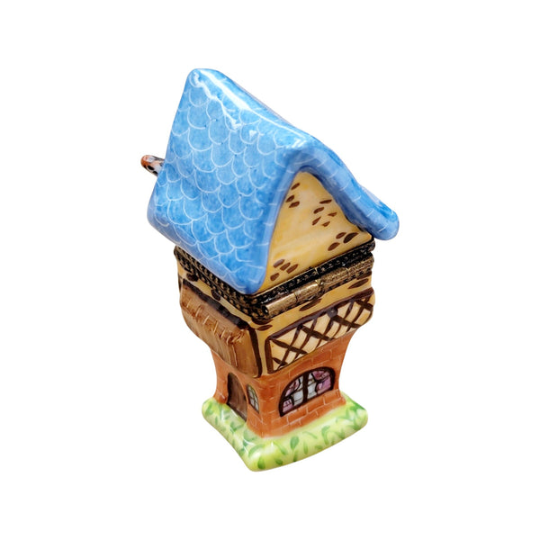 Blue Roof Bird House Limoges Box Porcelain Limoges birds garden French Trinket Box