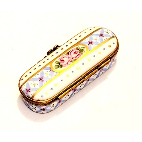 Blue Rose Porcelain Treasure Porcelain Limoges Traditional home French Trinket Box