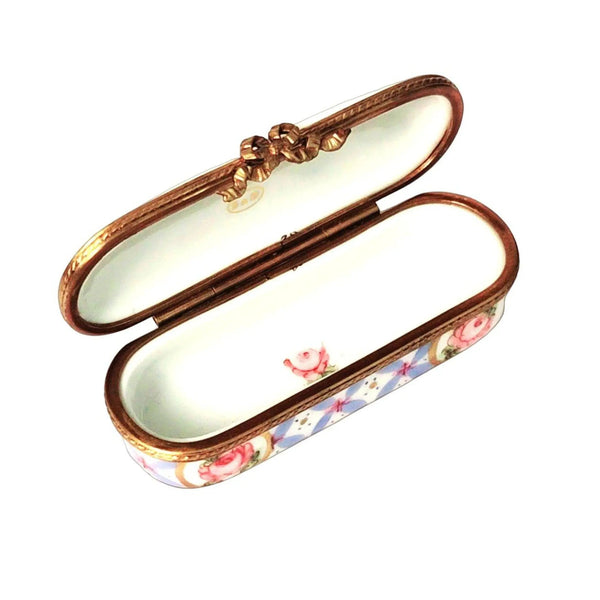 Blue Rose Porcelain Treasure Porcelain Limoges Traditional home French Trinket Box