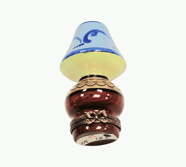 Blue Shade Limoges Box Lamp Porcelain Limoges furniture French Trinket Box