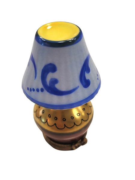 Blue Shade Limoges Box Lamp Porcelain Limoges furniture French Trinket Box