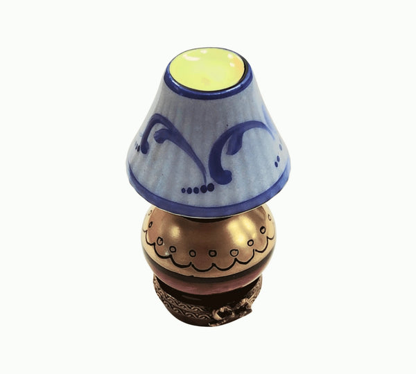 Blue Shade Limoges Box Lamp Porcelain Limoges furniture French Trinket Box