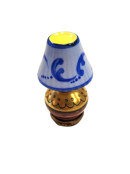 Blue Shade Limoges Box Lamp Porcelain Limoges furniture French Trinket Box