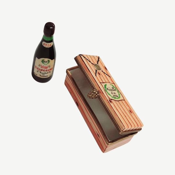 Bourgogne Wine Bottle Limoges Box Porcelain Limoges wine French Trinket Box