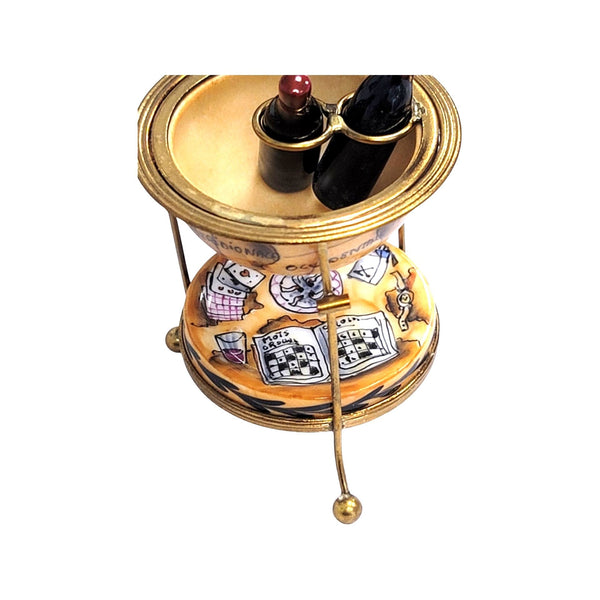 Brown Globe Bar Limoges Box Porcelain Limoges WINE LIMOGES BOXES wine travel French Trinket Box