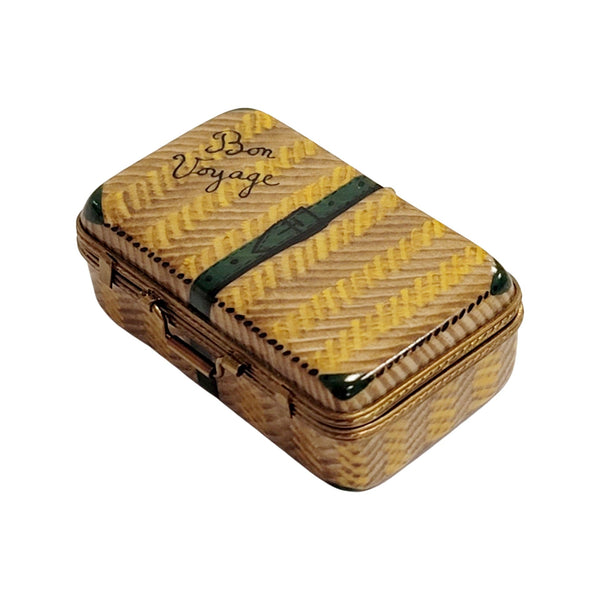 Brown Suitcase Limoges Box Porcelain Limoges travel French Trinket Box