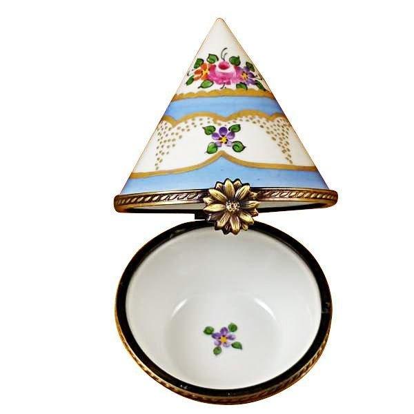 Burgundy Egg with Flowers limoges box Porcelain Limoges French Trinket Box