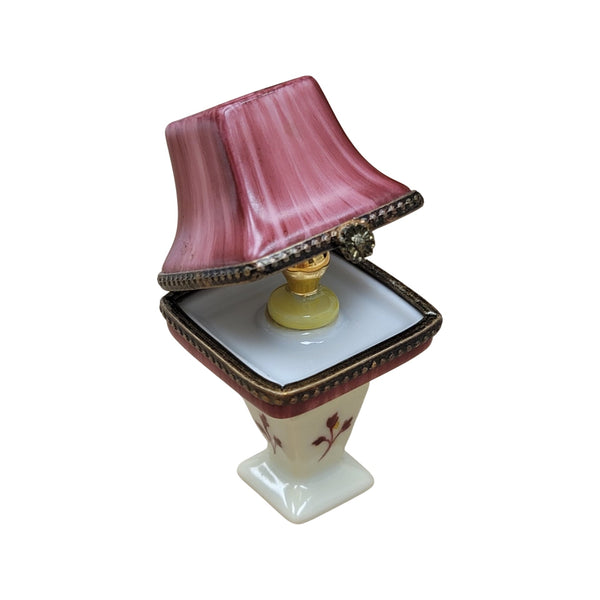 Burgundy Porcelain Table Lamp Porcelain Limoges furniture French Trinket Box