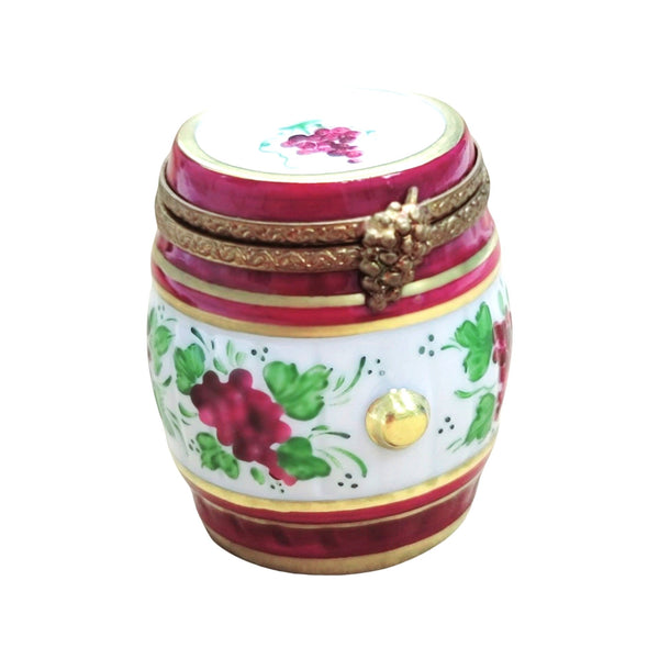 Burgundy Wine Barrel Limoges Box Porcelain Limoges fruit Vegetables French Trinket Box