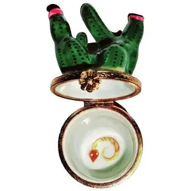 Cactus Garden Porcelain Limoges Flowers Garden French Trinket Box