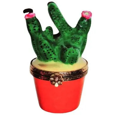 Cactus Garden Porcelain Limoges Flowers Garden French Trinket Box