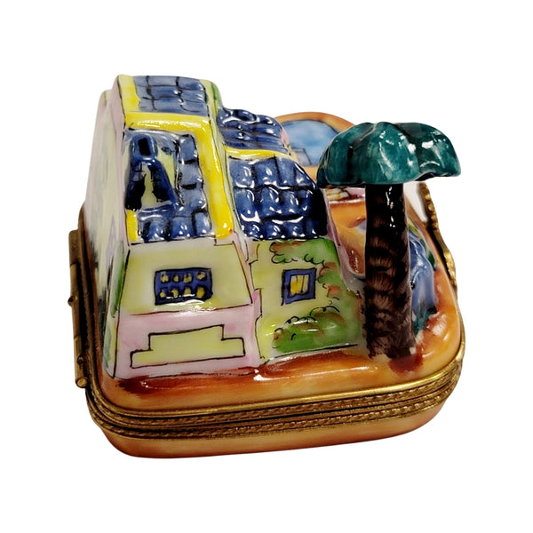 California Villa Pool Limoges Box Porcelain Limoges furniture home LIMOGES BOXES beach French Trinket Box