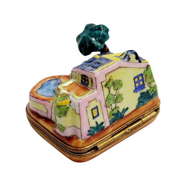 California Villa Pool Limoges Box Porcelain Limoges furniture home LIMOGES BOXES beach French Trinket Box