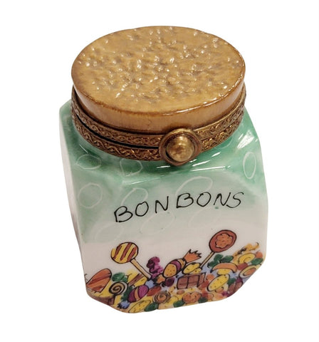 Candy Jar Bon Bon Figurine Porcelain Limoges Dessert carnival French Trinket Box