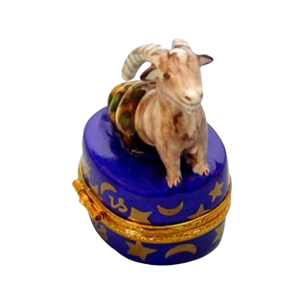 Capricorn Zodiac Artoria Porcelain Limoges birthday zodiac capricorn French Trinket Box