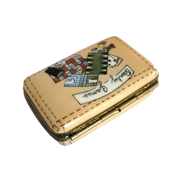 Card Games Porcelain Keepsake Porcelain Limoges games travel French Trinket Box