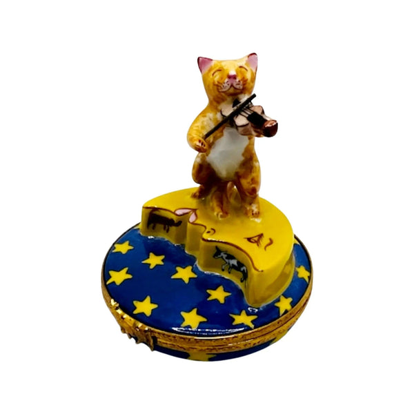 Cat and the Fiddle Artoria Porcelain Limoges cat cats limoge box French Trinket Box