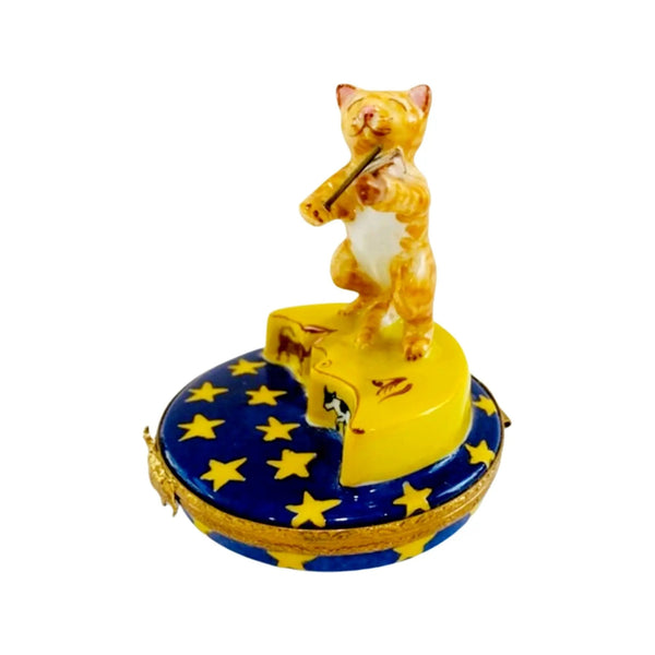 Cat and the Fiddle Artoria Porcelain Limoges cat cats limoge box French Trinket Box